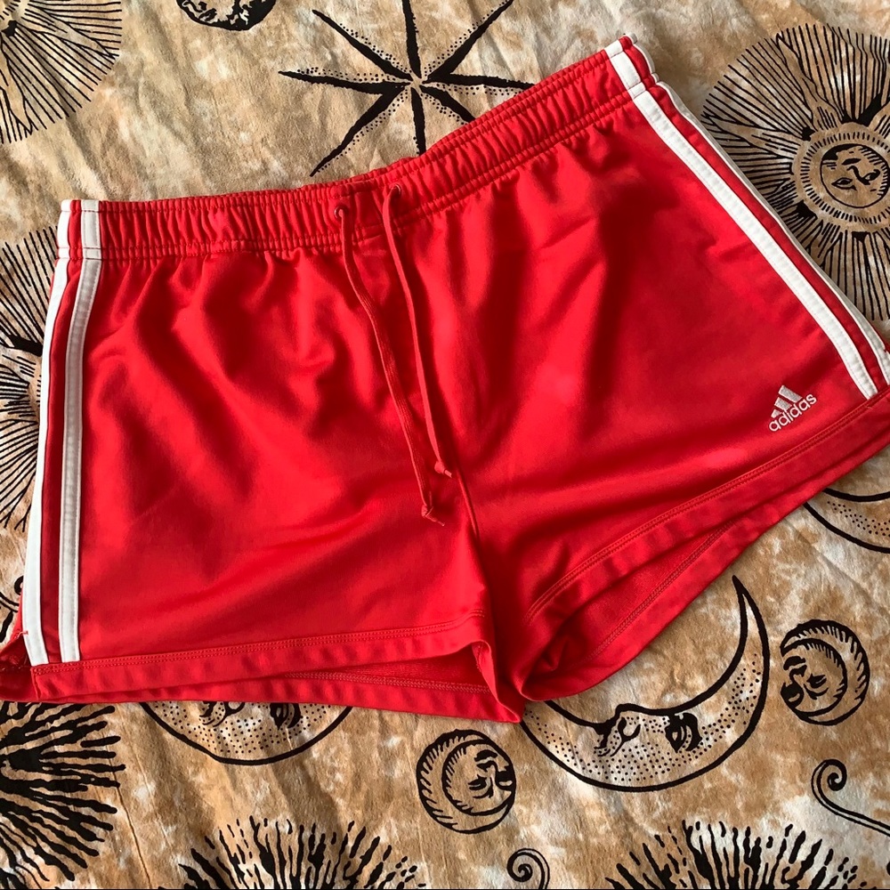 Red Classic Stripe Adidas Shorts Size Large